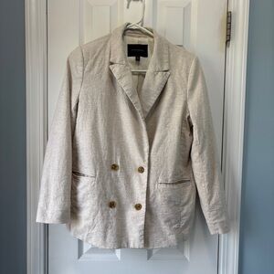 Banana Republic Women's Petite Oatmeal‎ Color Linen Blend Blazer Size 10P